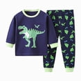 thumbnail image 1 of TOWED22 Toddler Pajamas Cotton Kids Pajamas for Boys Girls Long Sleeve Set 2 Piece Snug Fit Pjs Set 6-12 Months 12-24 Months 2t 3t 4t 5t 6t 7t 8t 9t Children,Navy,18-24 M, 1 of 4