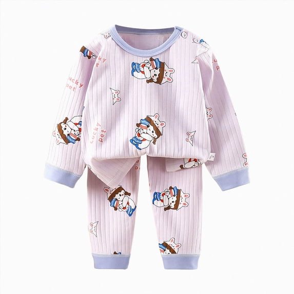 TOWED22 Toddler Pajamas Little Big Boy Girl Pajamas Sets Cotton Pjs Kids Jammies 3 6 9 12 18 24 Months 2t 3t 4t 5t 6t 7t 8t 9t(Light Purple,4-5 Y)