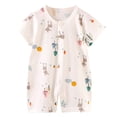 thumbnail image 1 of TOWED22 Toddler Romper Summer Short Sleeve Cotton Jumpsuit Soft Bodysuit One-Piece Cute Print Clothes Unisex for 3 6 9 12 18 24Months(Yellow,0-6 M), 1 of 4