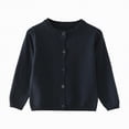 thumbnail image 1 of TOWED22 Toddler Boys Girls Crewneck Cardigan Sweaters Long Sleeve Kids Button Cotton School Uniform Knit Tops Outwear(Navy,7-8 Y), 1 of 4