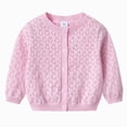 thumbnail image 1 of TOWED22 Toddlers and Newborn Baby Girls Boy Cardigan Sweater Long Sleeve Button Up Knit Sweatshirt Jacket Fall Outfits(Pink,12-18 M), 1 of 5