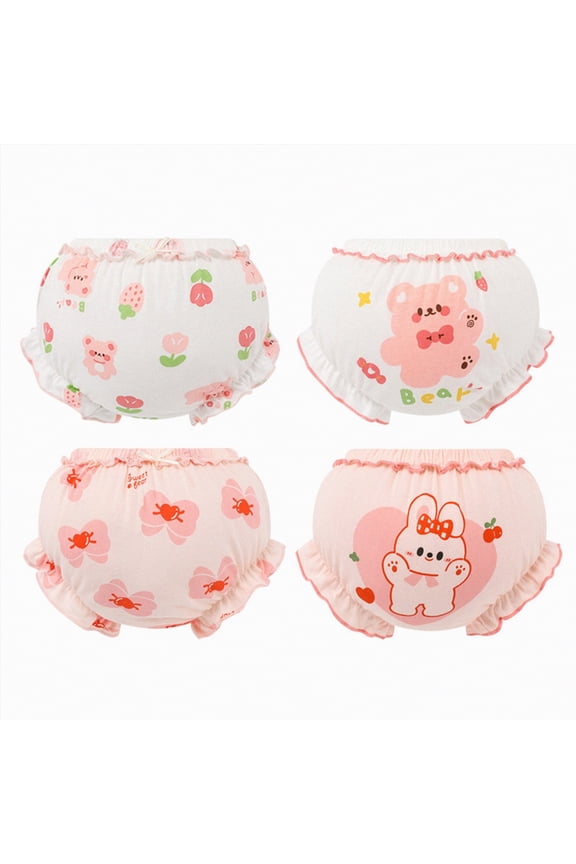 Training Underwear Absorbent Toddler Training Pants for Boys and Girls, Cotton Reusable Pee Pants(Pink,4-5 Y)