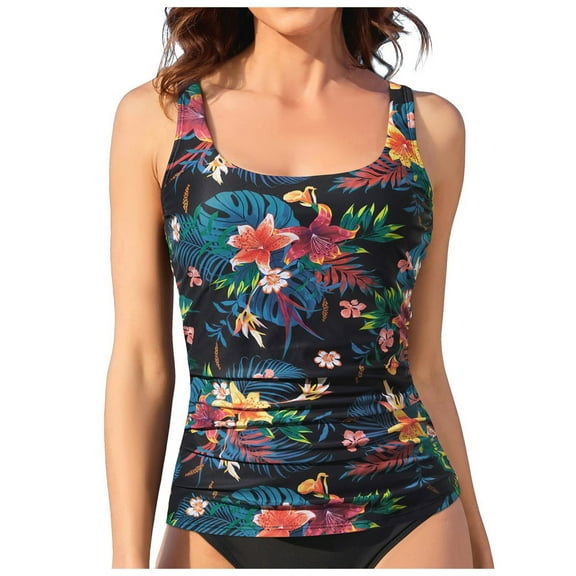 TOWED22 Tummy Control Tankini Top, Size L, Dark Blue (Women's)