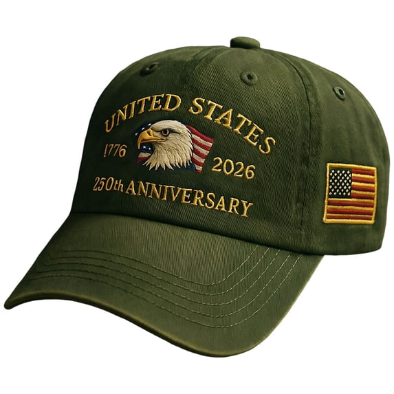 TOWED22 US 250th Anniversary Celebration Casual Hat, Adjustable 1776-2026 Patriotic Cap for Men Women F