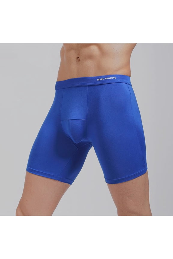 Underwear For Men, Men's Boxer Briefs, Anti-Chafing, Moisture-Wicking Underwear, Odor Control Blue,4XL