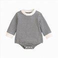 thumbnail image 1 of TOWED22 Unisex Baby Boy Girl Romper Waffle Onesie Clothes Long Sleeve Bubble Oversized Romper Bodysuit Top,Dark Blue,0-3 M, 1 of 9