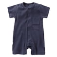 thumbnail image 1 of TOWED22 Unisex Baby Boys Girls Short Sleeve Romper Summer Infant Onesie Unisex Newborn Baby Jumpsuit Clothes(Navy,9-12 M), 1 of 5