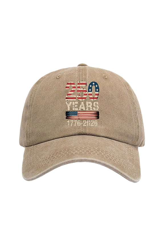 United States 250th Anniversary Hat, Adjustable 250 Year American Anniversary Cap D