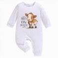 thumbnail image 1 of TOWED22 Western Baby Boy Girl Clothes Cow Oneise Jumpsuit Cowboy New to Here Romper Baby Outifts,White,3-6 M, 1 of 6