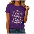 thumbnail image 1 of TOWED22 Winter T-Shirt for Women Family Christmas Party Tops Funny Xmas Tree Outside Snowman Graphic Tees,L, 1 of 6