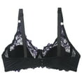 thumbnail image 1 of TOWED22 Wireless Bra for Women,Women's Bra Sheer Lace Bra Plunge Unlined Full Coverage See Underwire Bra,Purple, 1 of 4