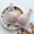 thumbnail image 1 of TOWED22 Wireless Bra for Women,Women's Front Closure Full Figure Bra Plus Size Lace Bra No Padded Underwire No Side Effect Bra,Purple, 1 of 5