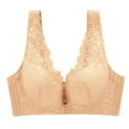 thumbnail image 1 of TOWED22 Wireless Bras for Women,Embroidery Full Coverage Wireless Non Padded Women's Bra,Beige, 1 of 3