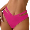 thumbnail image 1 of TOWED22 Women Cheeky Bikini Bottoms V Cut Swim Bottom High Cut Swimsuit Low Waist Low Rise Bathing Suit(Hot Pink,M), 1 of 6