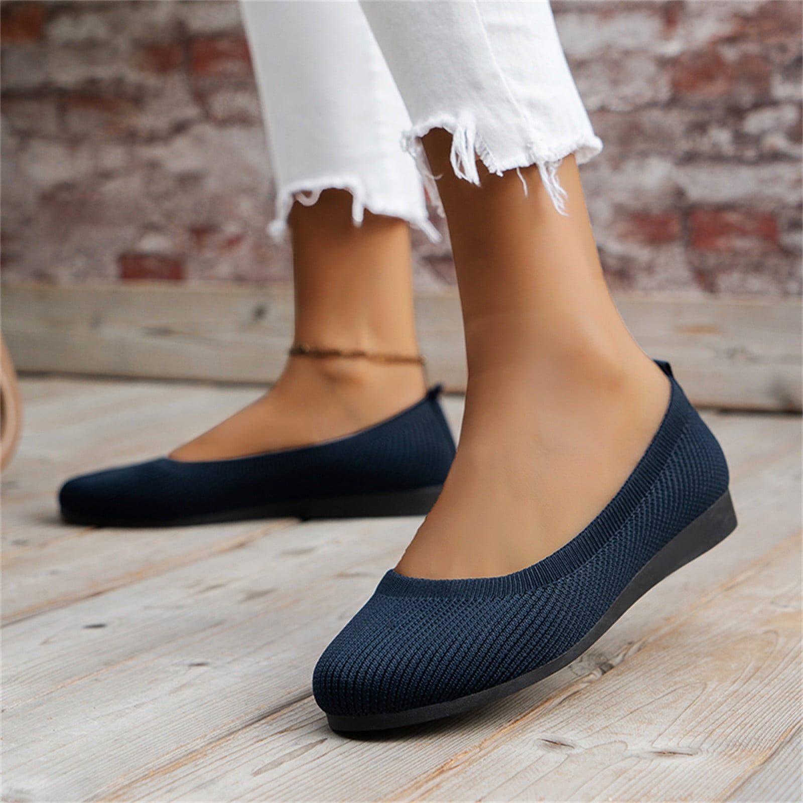 navy blue womens flat dress shoes Navy Blue Satin Ballet Flats: Bridal Party Slip-ons