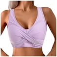 thumbnail image 1 of TOWED22 Women Floral Print Swimsuit Top - Swim Bra Bikini Top Only Scoop Neck Bathing Top Swimwear Light Purple,XXL, 1 of 9