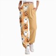 thumbnail image 1 of TOWED22 Women Halloween Sweatpants Cute Ghost Graphic Track Pants Drawstrings High Waisted Bottom Active Joggers with Pocket(Light Yellow,XXL), 1 of 7