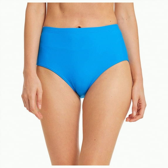TOWED22 Women High Waisted Bikini Bottom Full Coverage Bathing Suits Bottoms High Waisted Tummy Control Swim Bottom(Blue,M)
