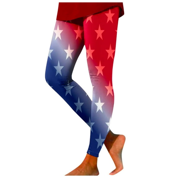TOWED22 Women Patriotic American Flag Leggings Skinny Pants for Yoga Womens Plus Size Yoga Pants(Dark Blue,S)