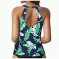 thumbnail image 1 of TOWED22 Women Underwire Tankini Top Only - Twist Front High Neck Bathing Suit Swim Top Tummy Control Cross Swimsuit(Navy,S), 1 of 7