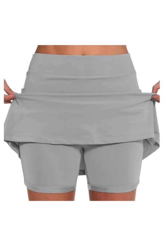 Women's Athletic Skorts Lightweight Active Skirts Running Golf Shorts(Grey,M)