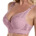 thumbnail image 1 of TOWED22 Women's Bras,Women's Push Up Bra Racerback Front Closure Bras Lace Padded Underwire Plunge Floral,Purple, 1 of 3