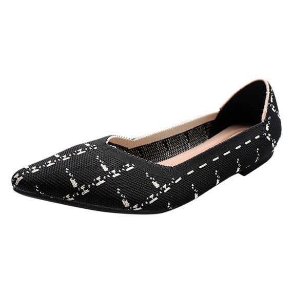 TOWED22 Women's Flats Pointed Flats Shoes Women Breathable Ballet Flats for Women Mesh Shoes for Women Flats Comfortable 7,Black