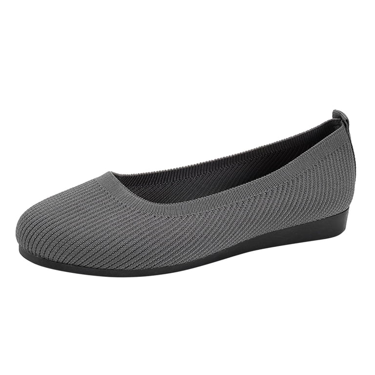 TOWED22 Women's Flats Shoes Pointed Ballet Flats Dress Shoes Comfortable PU  Leather Slip on Shoes for Women(Grey,7.5) - Walmart.com