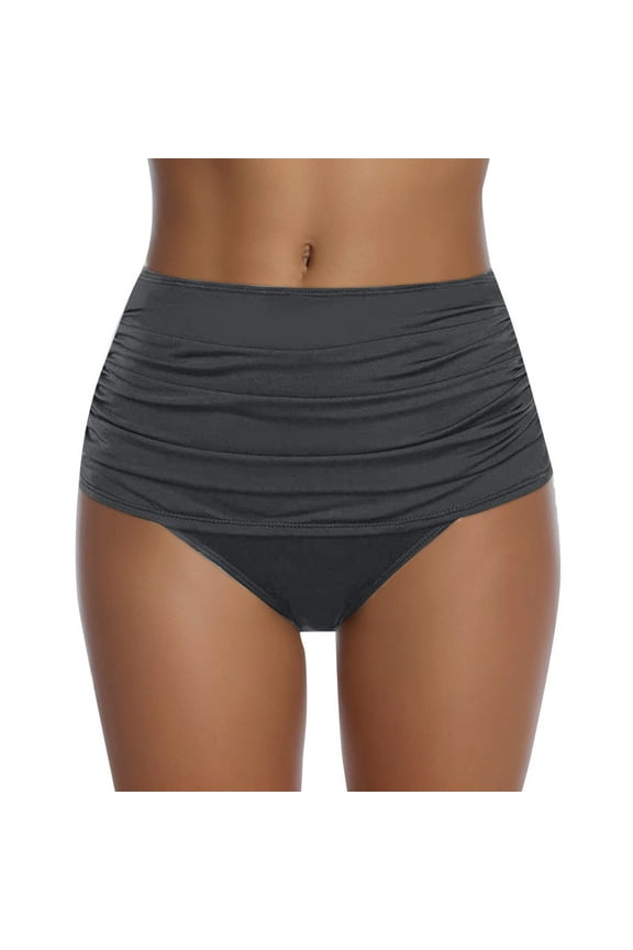 Women's Grey Mid Waist Bikini Bathing Suit, SIze M