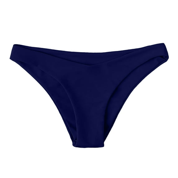 TOWED22 Women's High Cut Bikini Bottoms Mid Rise Tankini Swimsuit Bottom(Navy,XXL)