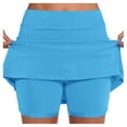 thumbnail image 1 of TOWED22 Women's High Waisted Pleated Tennis Skirts Tummy Control Casual Liner Skorts A Line Workout Golf Skirts(Sky Blue,4XL), 1 of 6