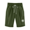 thumbnail image 1 of TOWED22 Women's Knee Length Bermuda Shorts Elastic Waist Drawstring Casual Long Shorts Loose Fit Summer Beach Shorts(Army Green,M), 1 of 6