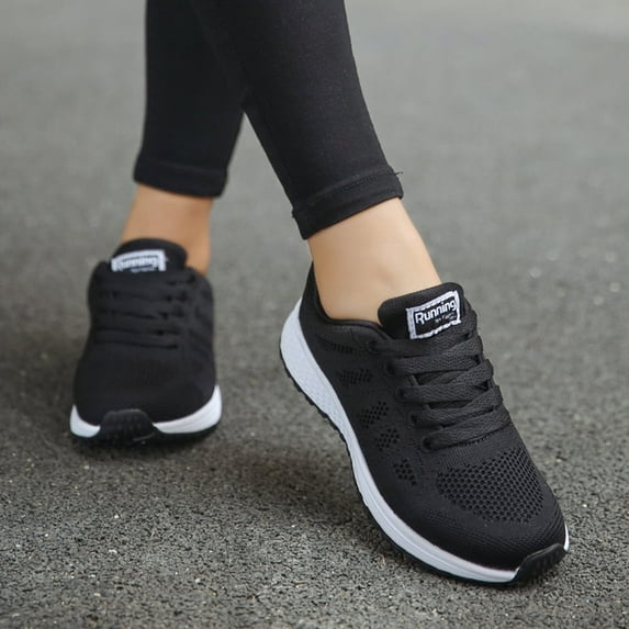 TOWED22 Women's Lightweight Athletic Running Shoes Breathable Sport Fitness Gym Jogging Sneakers Sneakers for Women(Black,6.5)