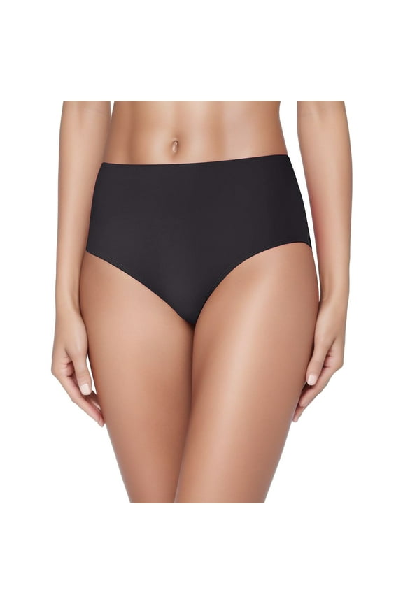 Women's Swim Bottom High Waist Retro Basic Full Coverage Bikini Tankini Swimsuit Briefs(Black,L)