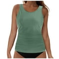 thumbnail image 1 of TOWED22 Women's Tankini Top Only Tummy Control Bathing Suits Top Modest Swim Tank Tops-Light Green,L, 1 of 9