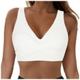 thumbnail image 1 of TOWED22 Women's Twist Front Bikini Top Adjustable Thick Straps Cross Back Push Up Vintage Bikini Swimsuit Tops Only（White,XXL）, 1 of 9
