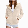 thumbnail image 1 of TOWED22 Women's Winter Warm Fleece Jacket Full Zip Sherpa Lined Hoodie Heavyweight Casual Sweatshirt Coat for Women,Khaki,3XL, 1 of 7