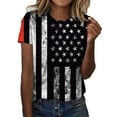 thumbnail image 1 of TOWED22 Womens America Flag Tee Shirt Short Sleeve T Shirt Casual Patriotic Top Blouse(Grey,L), 1 of 5