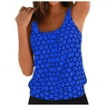 thumbnail image 1 of TOWED22 Womens Blouson Tankini Top No Bottom Loose Fit Swim Top Modest Tank Top（Blue,L）, 1 of 7