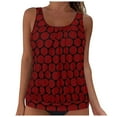 thumbnail image 1 of TOWED22 Womens Blouson Tankini Top No Bottom Loose Fit Swim Top Only Tummy Control Swim Tops Plus Size（Wine,L）, 1 of 7