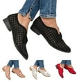 thumbnail image 1 of TOWED22 Womens Flat Shoes,Women's Flat Shoes Pointed Toe Dress Shoes Knit Slip On Shoes Comfortable Walking Shoes for Woman Lightweight,Brown, 1 of 5