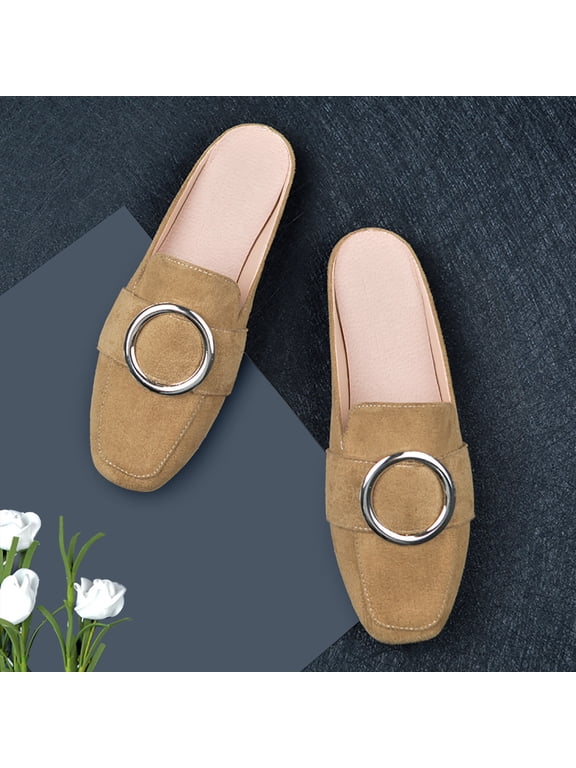Womens Flats,Women's Flats Pointed Toe Ballet Shoes Knit Low Wedge Slip On Walking Shoes Casual Dress Loafers,Khaki