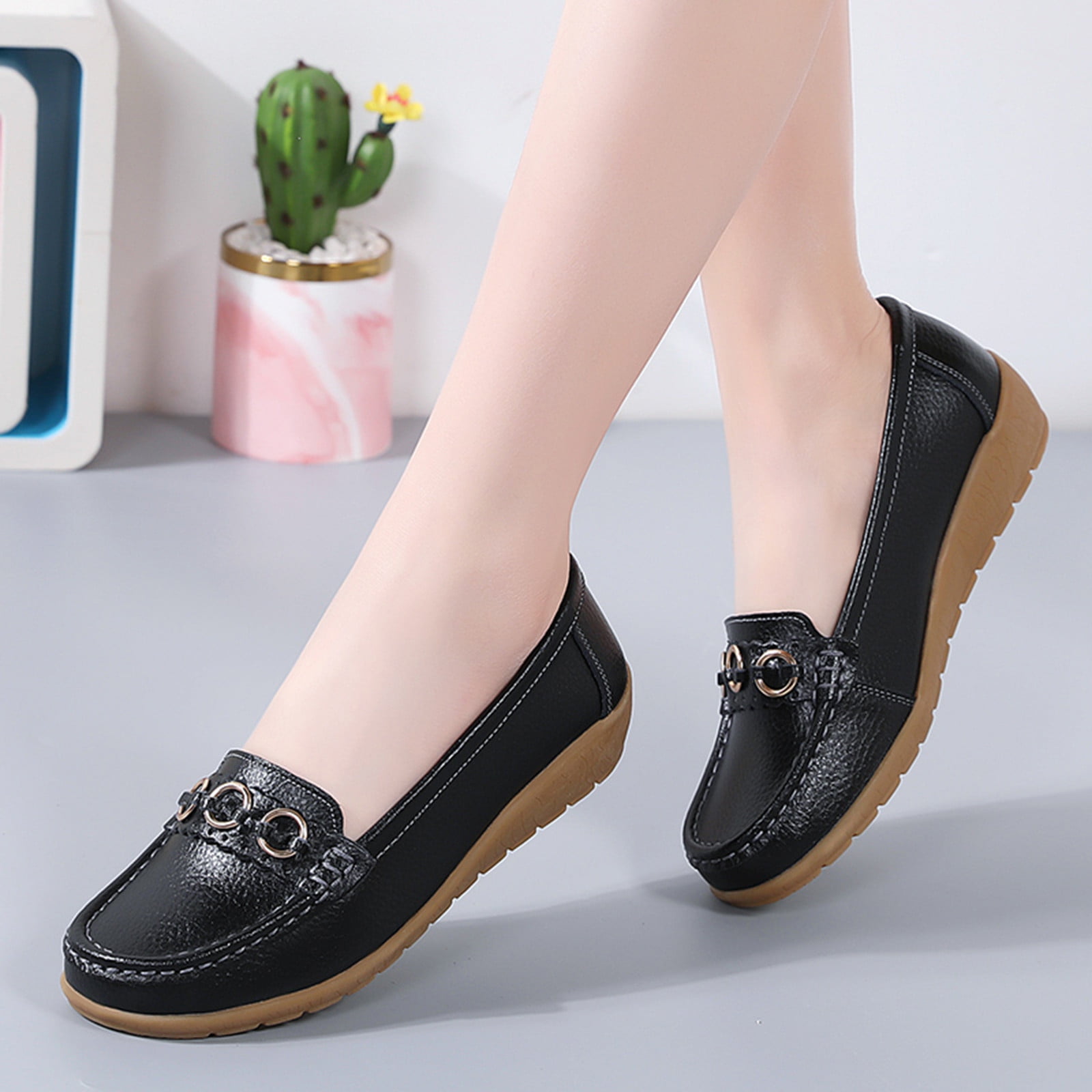 TOWED22 Womens Flats,Women's Pointed Toe Mules Slides Rhinestone Wedding  Flats Shoes Slip-on Backless Loafer,Black 
