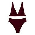 thumbnail image 1 of TOWED22 Womens High Waisted Bikini Swimsuits Two Piece Swimsuits Color Block Cheeky High Cut Bathing Suitsï¼,Mï¼, 1 of 6