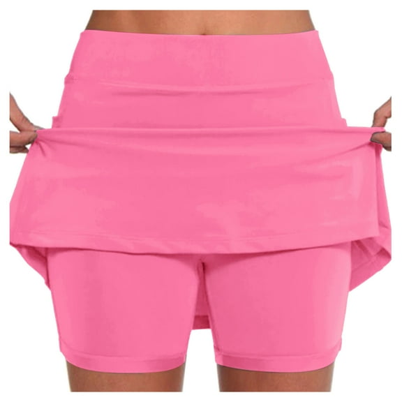 TOWED22 Womens High Waisted Tennis Skirts Golf Skirts A Line Lightweight Cute Athletic Casual Skorts(Hot Pink,M)