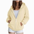 thumbnail image 1 of TOWED22 Womens Hoodies Zip Up Casual Long Sleeve Oversized Hoodie Y2K Full Zipper Fleece Preppy Sweatshirts Jackets,Light Yellow,M, 1 of 9
