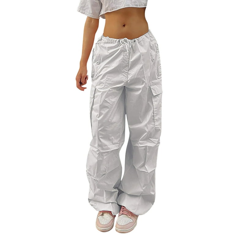 TOWED22 Womens Sweatpants With Pockets,Womens Stacked Pants Sweatpants  Lined Leggings Sporty Women's Waist High Pockets Fit Jogger Sweatpants  White,S 