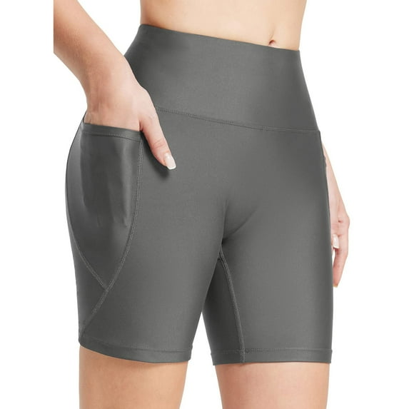 TOWED22 Womens Swim Shorts Womens Swim Shorts High Waisted Swim Bottoms Bathing Suit Bottom Boy Shorts Women Swim Shorts,Grey