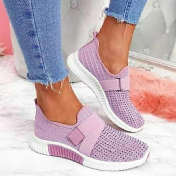 TOWED22 Womens Sneakers Women's Slip on Sock Walking Shoes Athletic Running Tennis Sneakers(Purple,6.5)