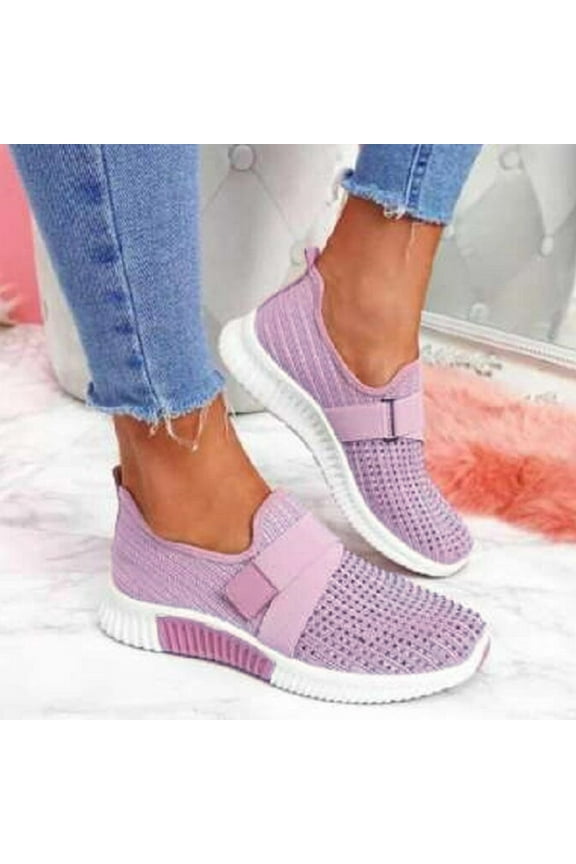 Womens Sneakers Women's Slip on Sock Walking Shoes Athletic Running Tennis Sneakers(Purple,6.5)